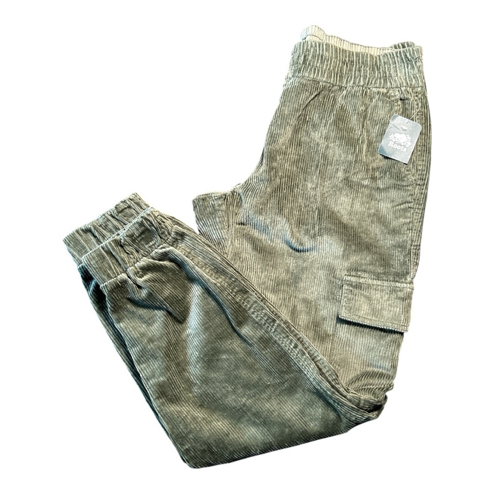 Roots Cambie Corduroy Joggers in Dark Sage